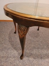 Runder Tisch Chippendale Stil dunkelbraun 50er/60er Jahre antik