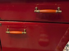 Schrankgriff Möbelgriff Küche 96mm Rotbraun, Holz Und Metall 