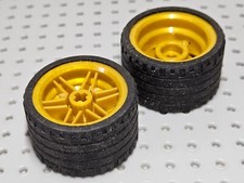 LEGO Technic Rad Reifen '37x22 ZR' [55978] & Nabe 30x20mm [56145] Pearl Gold x2