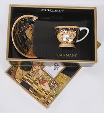 Luxus Set Espressotasse mit Teller Antik Stil Klimt Porzellantasse Geschenkset
