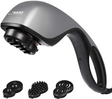 NAIPO Handmassagegerät Nacken Schulter Infrarot Massagegeräte mit 4 Aufsätze