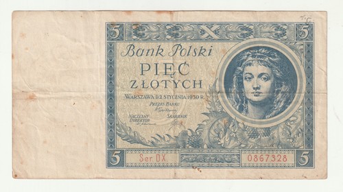 Banknote polen 5 zloty - banknote:,