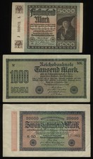 (E8053) 3 Banknoten Deutschland 1922 und 1923