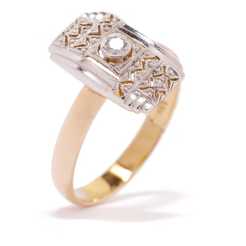 Art déco ring aus - 585er, gold