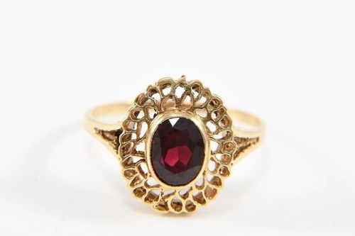 Granat goldring 1940er jahre - granat-goldring,,