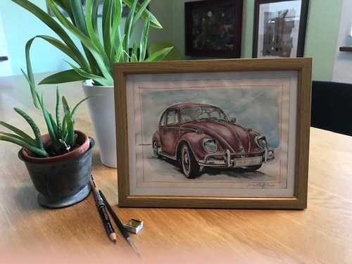 Original aquarellbild mit - original,