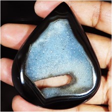 Schwarzer Onyx Druzy Quarz