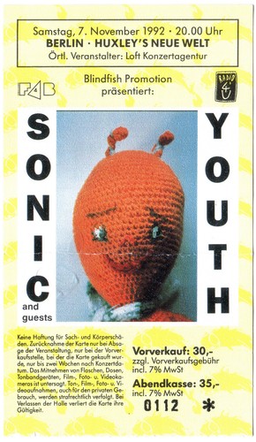 Sonic youth konzert ticket - konzert,