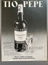 Tio Pepe Sherry Jerez Byass Spanien Original 1974 Vintage Advert Werbung Reklame