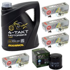 Inspektion Öl für Honda VFR 1200 X Crosstourer 2012-21 Set 4L Ölfilter Zündkerze