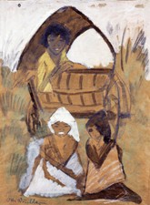 Zigeunerwagen Kinder Planwagen Expressionismus Otto Mueller A3 32