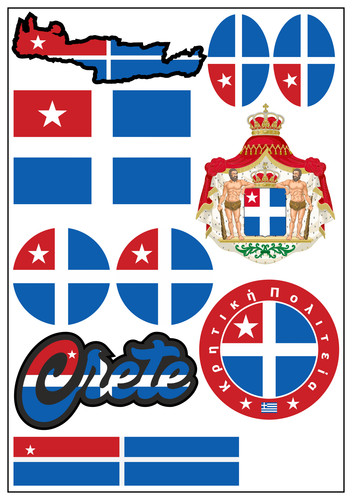 Kreta aufkleber karte - kreta, x