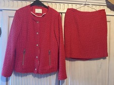 Kostüm von Oui Tweed Rot Größe 38 Top Zustand Wie Neu