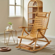 Holz Schaukelstuhl Gartenstuhl,Sonnenliege,ergonomische Relaxsessel Klappbar