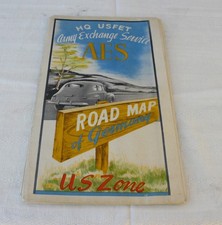 Strassenkarte Road Map of Germany US-Zone Automobilia Rarität HQ US FET Army....