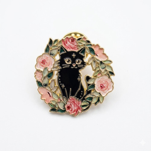 Katzen pin emaille schwarze - katzen,