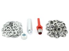 Profi Ösenset 10mm + 50 Ösen Stahl Zink Locheisen Ösenwerkzeug Ösenstempel