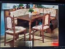 Eckbankgarnitur ( Truhen - Eckbank) mit 2 Stühlen und Auszieh- Tisch 