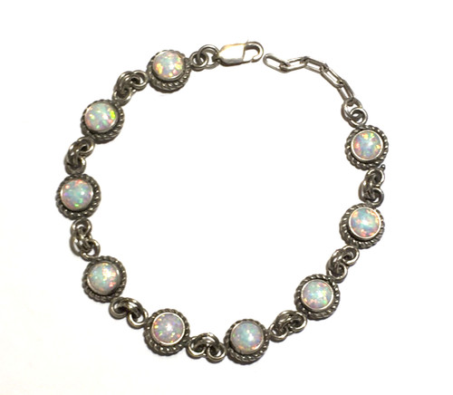 Feines silber armband mit opal - silber,