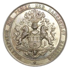 Freie und Hansestadt Hamburg Staatspreis 1928 Silbermedaille