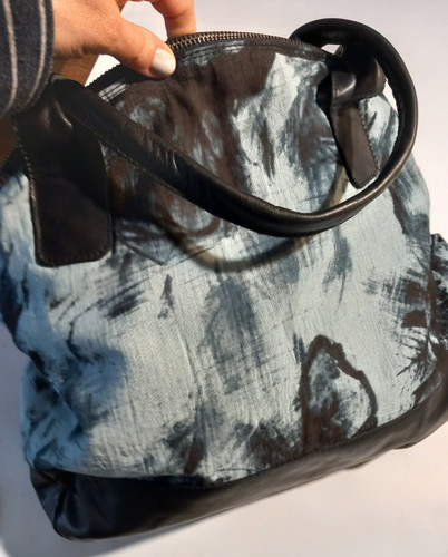Stoff leder tasche turkis - ,