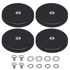 4 Stück Neodym Magnete Gummiert, Gummi Runde Magnete, Magnetsysteme, mit M6 Gewi