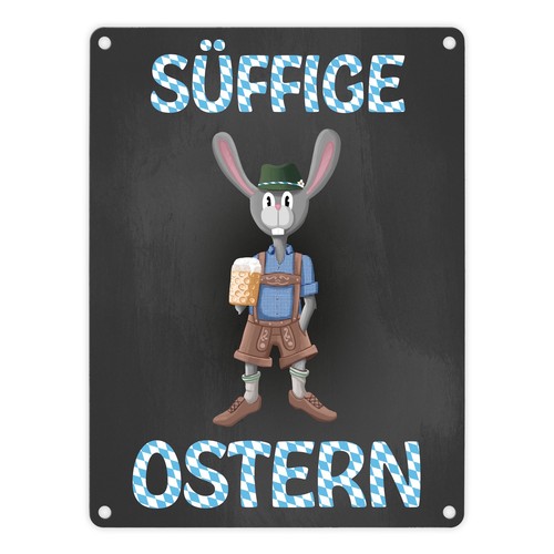 Süffige ostern metallschild - ostern,