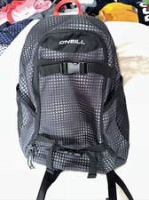 O'NEILL RUCKSACK LAPTOPTASCHE SCHULE ARBEIT FREIZEIT GEPÄCK NEU SCHWARZ MIT ROTER INNENSEITE