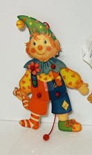 VTG Wooden Puppet Pulley Clown