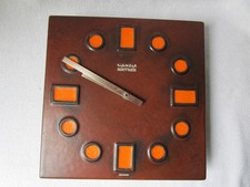 Kienzle Boutique schöne große Wanduhr Keramik braun-orange läuft nicht korrekt