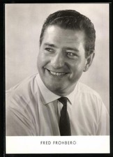 Musiker Fred Frohberg in schwarzweiß fotografiert, Ansichtskarte 