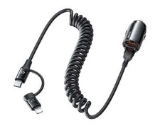 2in1 KFZ Auto Ladegerät USB Adapter Spiral Ladekabel für IPHONE X 12 13 14