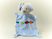 Nicotoy Maus blau mit Stickerei Schmusetuch Kuscheltuch Schnuffel (T193)