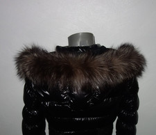 Silberfuchs Pelz Kapuze Kragen