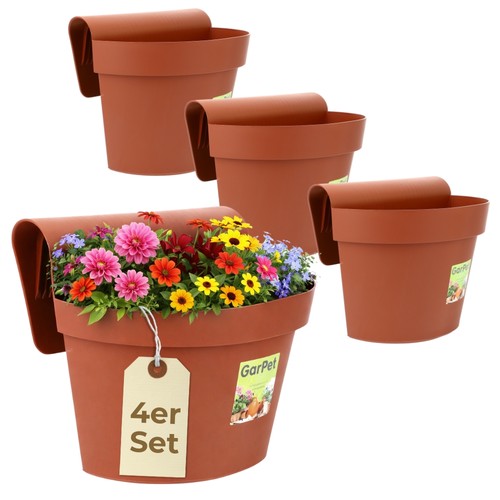 4er set geländertopf - set, balkon