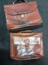 2x aktentasche alt vintage abgenutzt legend echt leder dick film requisite aston