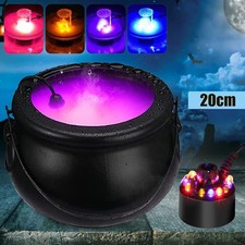 Halloween Hexenkessel Nebelmaschine, Halloween Hexentopf mit 12LED Vernebler