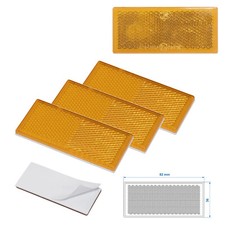 4 x Reflektor Orange 82x36mm klebend Anhänger Rückstrahler Seitenstrahler gelb
