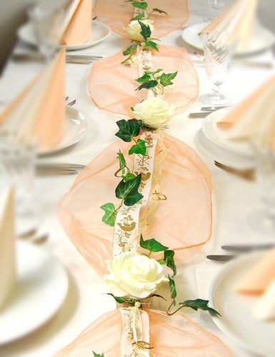 Tischdeko set apricot gold - set,
