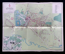 Plan der Stadt Bad Pyrmont um 1930, 1 : 5000, Bln. Lithogr. Institut, Stadtplan
