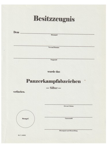 German ww2 besitzzeugnis - ww2,