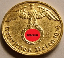 MÜNZE DEUTSCHES REICH - 24 KARAT VERGOLDET - WK II. / ADLER - SELTEN