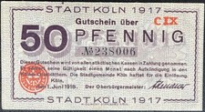 50 Pfennig  Stadt Köln 1918