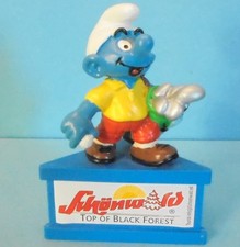 SCHÖNWALD Golf #2 Schlumpf auf Sockel mit Aufkleber promo pub Werbung