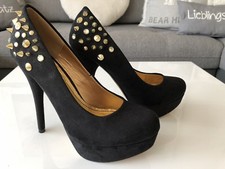 Blink High Heels schwarz Gold Gr. 38 NEU