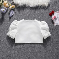 Baby Mädchen Weiß Bolero Shrug Cape Cardigan Jacke Abend Kleid Cover Up Mode