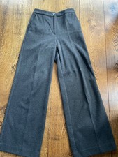 coole weit geschnitte Damen Wollhose anthrazit Gr. 34