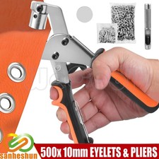 500 TLG Ösen Rundösen 10 mm Set mit Ösenzange Für Planenösen Gartenplane LKW