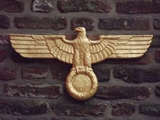 Reichsadler XXL  Beton Skulptur - in Gold - Wetterfest  64 cm