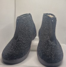 Hausschuhe Herren Verbandschuhe Grau Reissverschluss hochgeschlossen Diabetiker